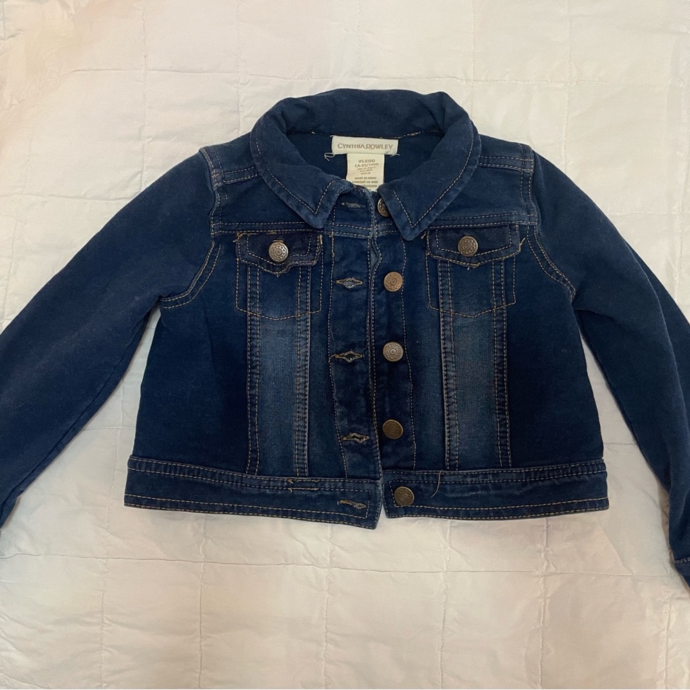 Cynthia Rowley Blue Cropped Jean Jacket Classic Denim